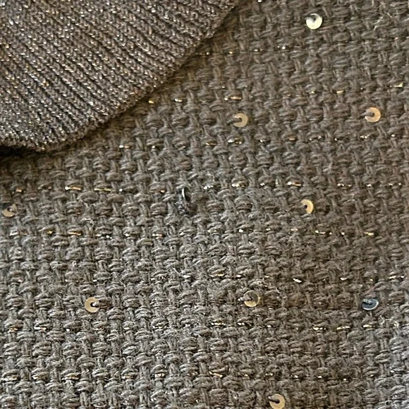 ST. JOHN Couture Black Sequin Tweed Ruffle Jacket Blazer Size 8 | Wool Silk - Picture 8 of 8